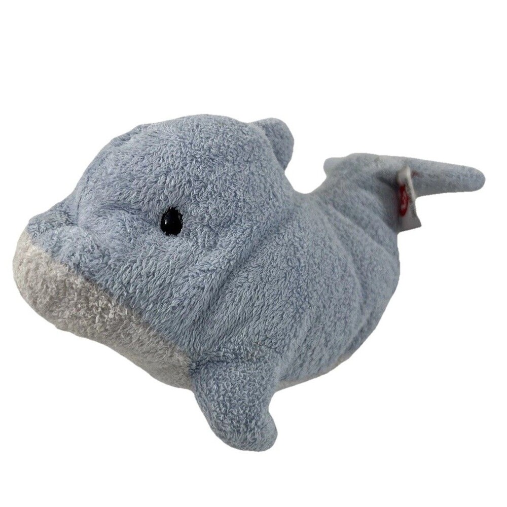 Ty Pluffies Flips Dolphin Plush Baby Lovey Stuffed Animal 2007 Nursery Toy Baby